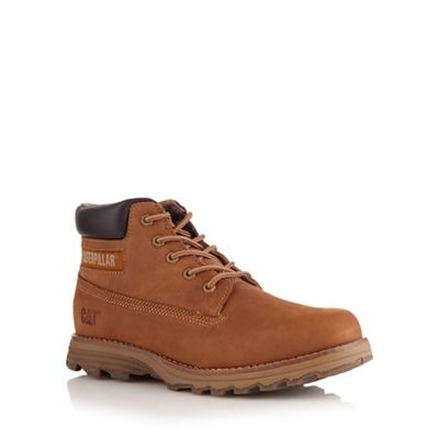 Tan leather mid height boots